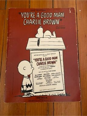 Vintage 60s 1960s Snoopy Peanuts You’re Good Man Charlie Brown Sheet Music book